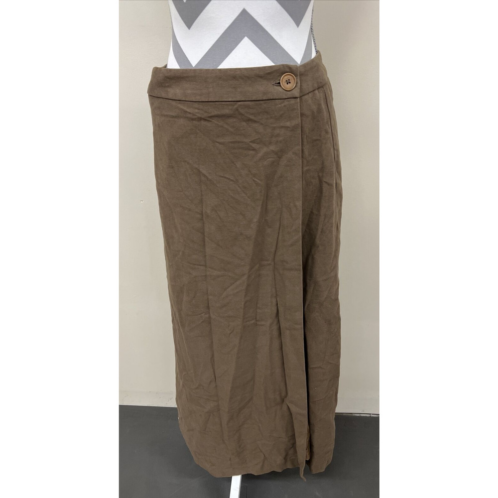 New Boden Brown Cotton Wrap Skirt Size 12R Lined WG221 Nut FS Benefits Charity